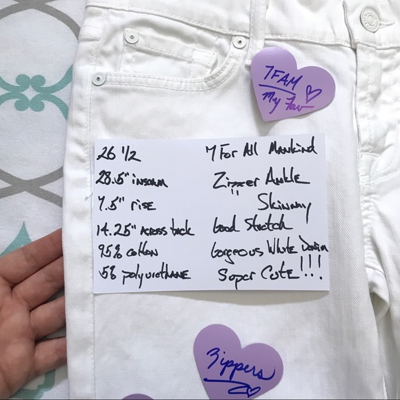 💙👖GORGEOUS! 7FAM ZIPPER ANKLE👖💙26 1/2 28.5” - Picture 10 of 16